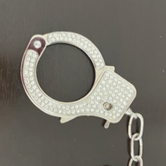 Swarovski Embellished Silver Handcuffs Purchased in Paris, France - Picture 7 of 8